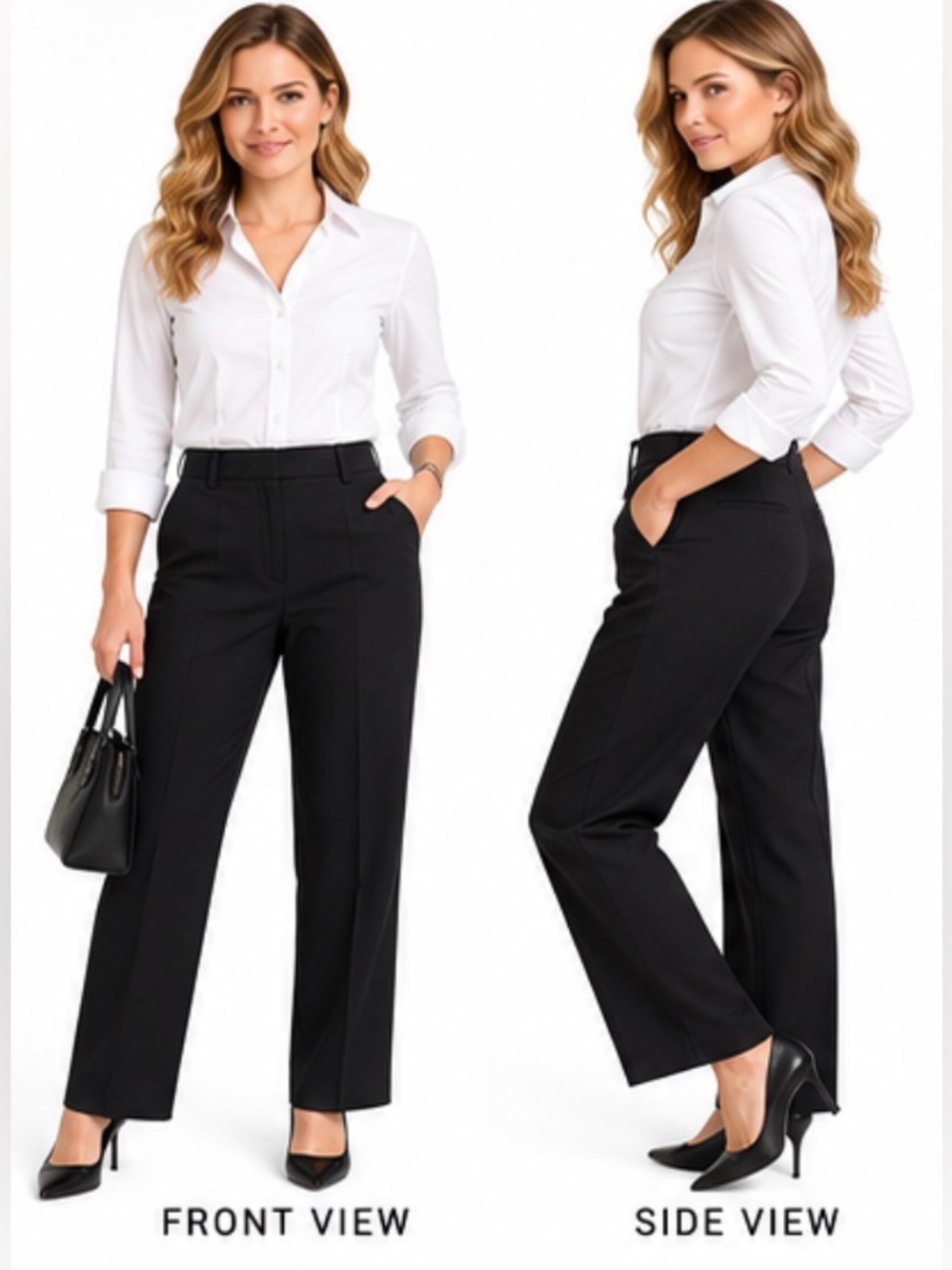 BOSS Hugo Boss Black Tailored Dress Pants 26” Waist Straight Leg Trousers